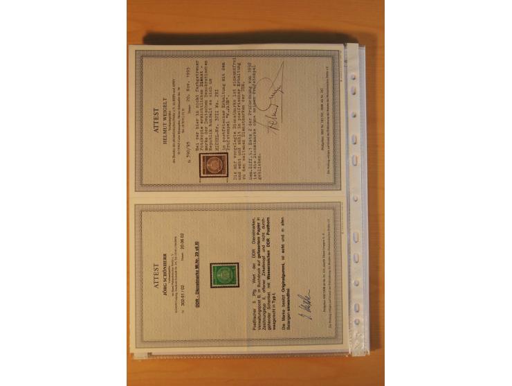 1949/90, postfrische und gestempelte stark spezialisierte Sammlung mit zahlreichen Abarten, Typen, Plattenfehlern und Zusamme