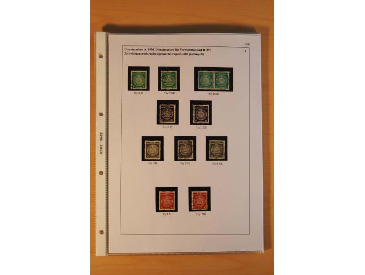 1949/90, postfrische und gestempelte stark spezialisierte Sammlung mit zahlreichen Abarten, Typen, Plattenfehlern und Zusamme