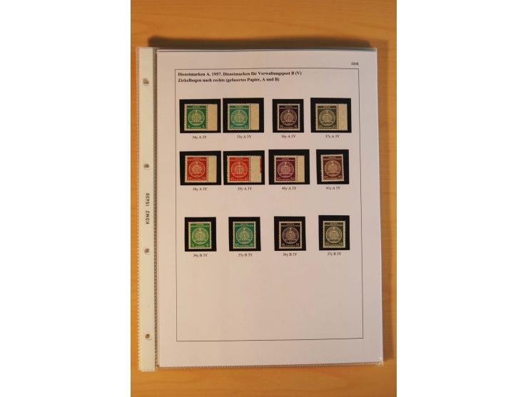 1949/90, postfrische und gestempelte stark spezialisierte Sammlung mit zahlreichen Abarten, Typen, Plattenfehlern und Zusamme