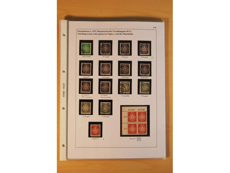 1949/90, postfrische und gestempelte stark spezialisierte Sammlung mit zahlreichen Abarten, Typen, Plattenfehlern und Zusamme