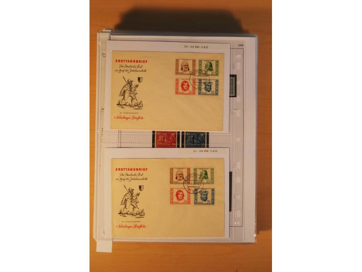 1949/90, postfrische und gestempelte stark spezialisierte Sammlung mit zahlreichen Abarten, Typen, Plattenfehlern und Zusamme