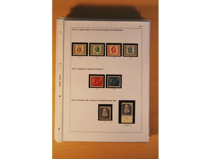 1949/90, postfrische und gestempelte stark spezialisierte Sammlung mit zahlreichen Abarten, Typen, Plattenfehlern und Zusamme