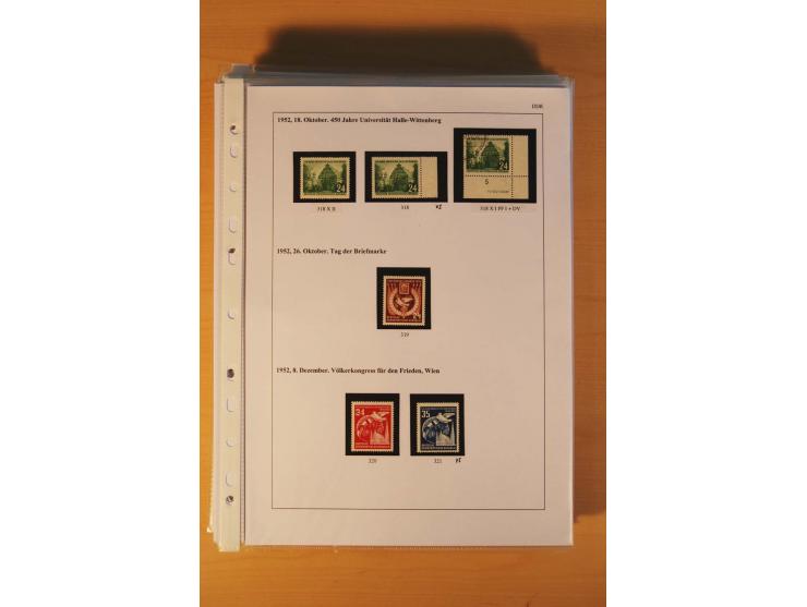 1949/90, postfrische und gestempelte stark spezialisierte Sammlung mit zahlreichen Abarten, Typen, Plattenfehlern und Zusamme