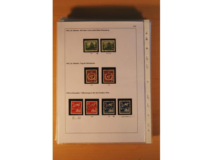 1949/90, postfrische und gestempelte stark spezialisierte Sammlung mit zahlreichen Abarten, Typen, Plattenfehlern und Zusamme