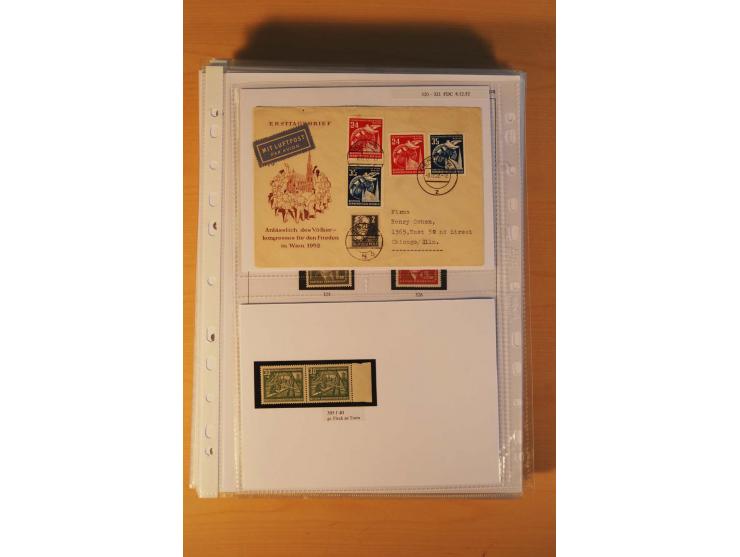 1949/90, postfrische und gestempelte stark spezialisierte Sammlung mit zahlreichen Abarten, Typen, Plattenfehlern und Zusamme
