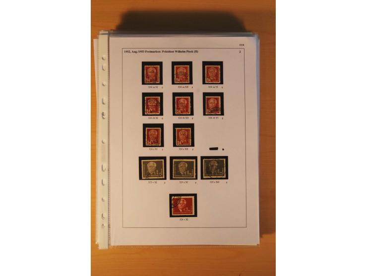 1949/90, postfrische und gestempelte stark spezialisierte Sammlung mit zahlreichen Abarten, Typen, Plattenfehlern und Zusamme