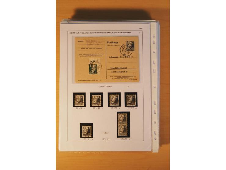 1949/90, postfrische und gestempelte stark spezialisierte Sammlung mit zahlreichen Abarten, Typen, Plattenfehlern und Zusamme