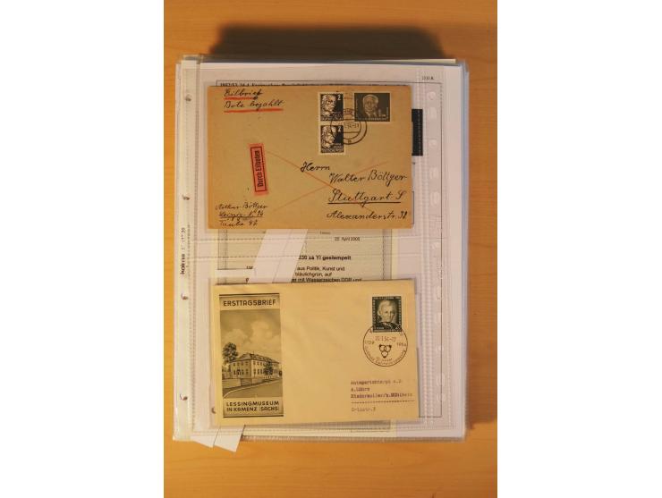 1949/90, postfrische und gestempelte stark spezialisierte Sammlung mit zahlreichen Abarten, Typen, Plattenfehlern und Zusamme