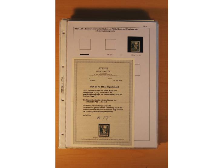 1949/90, postfrische und gestempelte stark spezialisierte Sammlung mit zahlreichen Abarten, Typen, Plattenfehlern und Zusamme