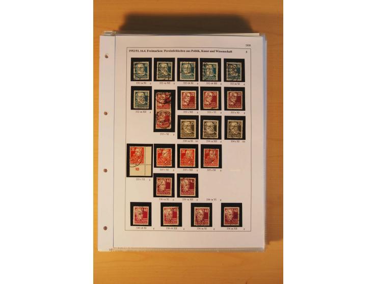 1949/90, postfrische und gestempelte stark spezialisierte Sammlung mit zahlreichen Abarten, Typen, Plattenfehlern und Zusamme