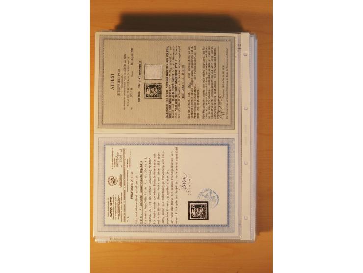 1949/90, postfrische und gestempelte stark spezialisierte Sammlung mit zahlreichen Abarten, Typen, Plattenfehlern und Zusamme