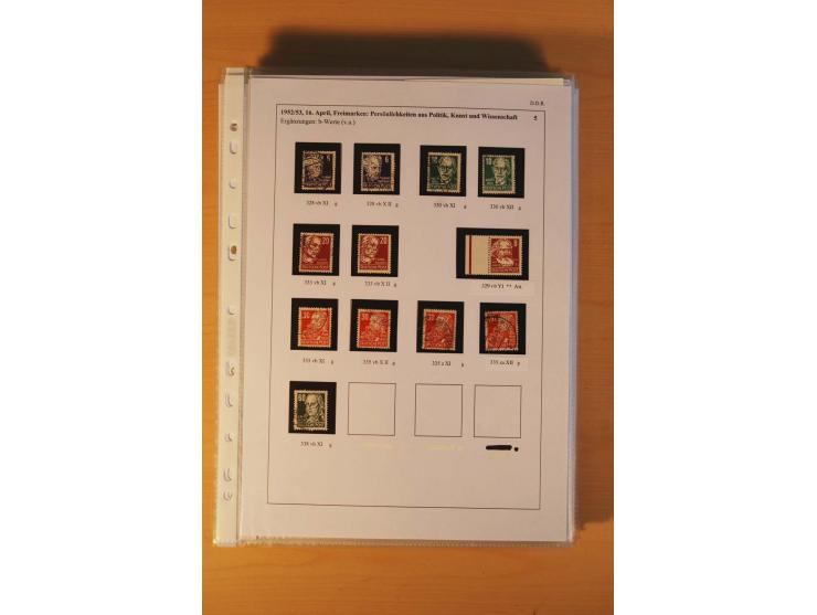 1949/90, postfrische und gestempelte stark spezialisierte Sammlung mit zahlreichen Abarten, Typen, Plattenfehlern und Zusamme