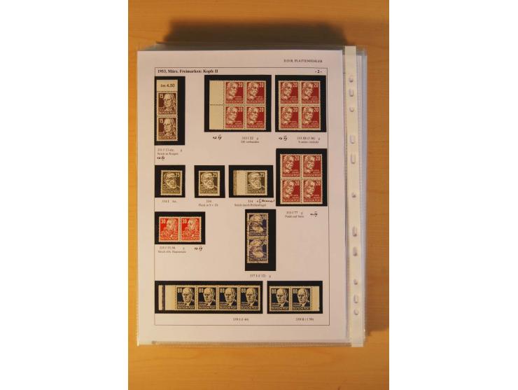 1949/90, postfrische und gestempelte stark spezialisierte Sammlung mit zahlreichen Abarten, Typen, Plattenfehlern und Zusamme