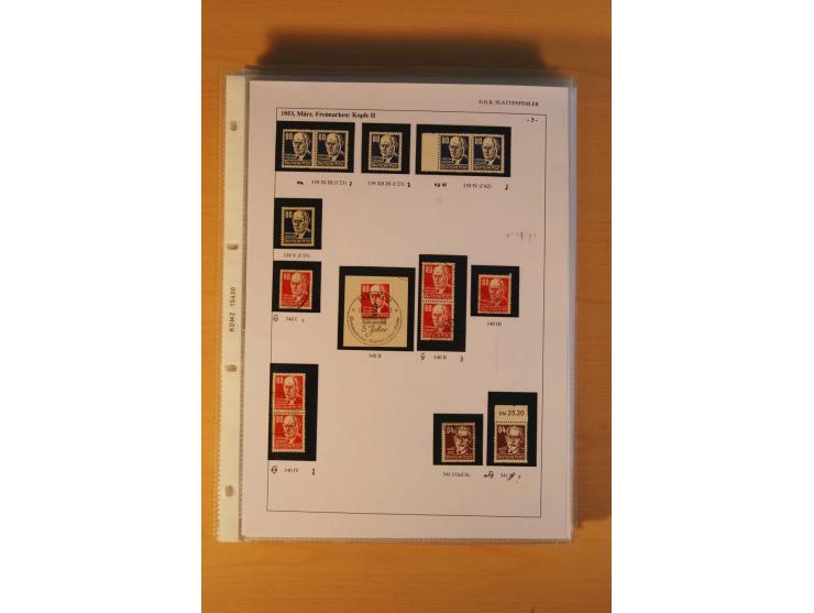 1949/90, postfrische und gestempelte stark spezialisierte Sammlung mit zahlreichen Abarten, Typen, Plattenfehlern und Zusamme