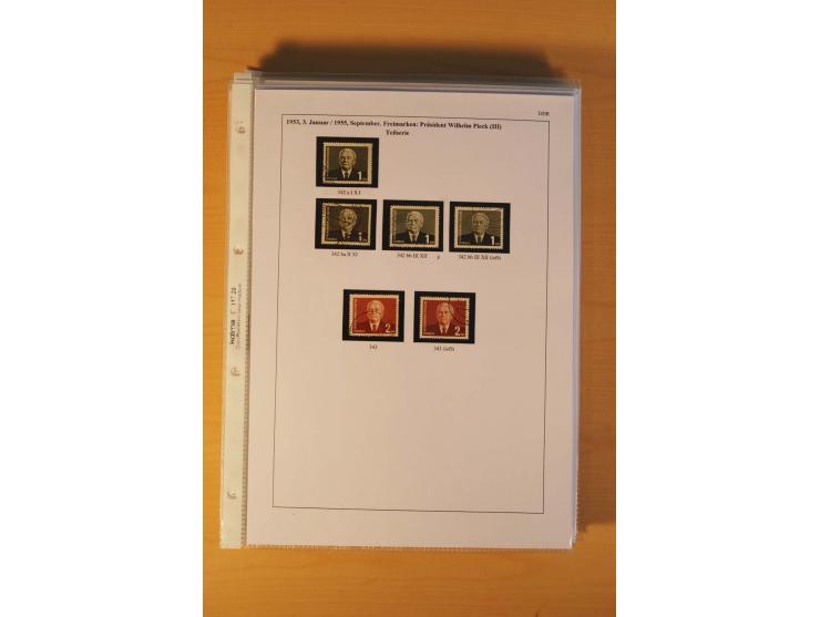 1949/90, postfrische und gestempelte stark spezialisierte Sammlung mit zahlreichen Abarten, Typen, Plattenfehlern und Zusamme