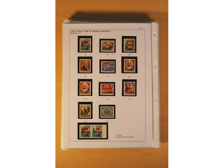 1949/90, postfrische und gestempelte stark spezialisierte Sammlung mit zahlreichen Abarten, Typen, Plattenfehlern und Zusamme