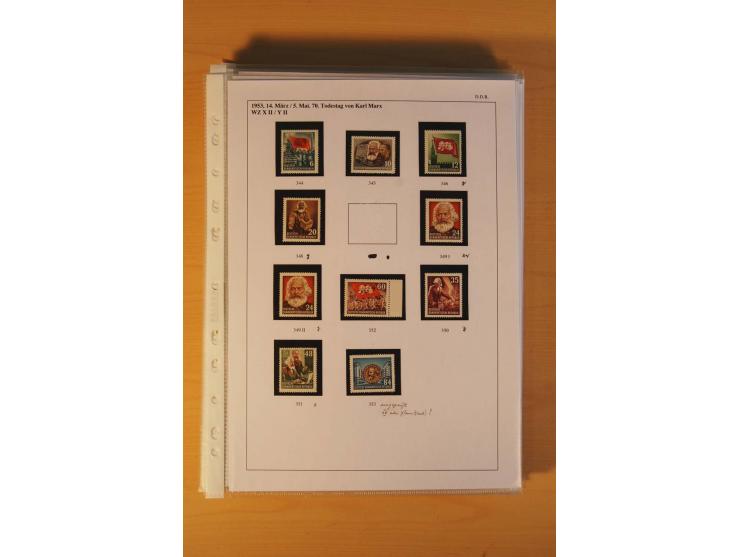 1949/90, postfrische und gestempelte stark spezialisierte Sammlung mit zahlreichen Abarten, Typen, Plattenfehlern und Zusamme
