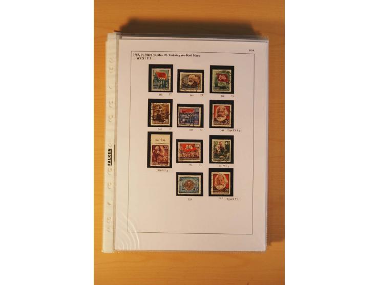 1949/90, postfrische und gestempelte stark spezialisierte Sammlung mit zahlreichen Abarten, Typen, Plattenfehlern und Zusamme