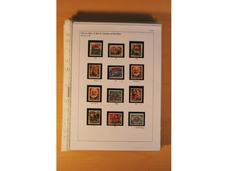 1949/90, postfrische und gestempelte stark spezialisierte Sammlung mit zahlreichen Abarten, Typen, Plattenfehlern und Zusamme