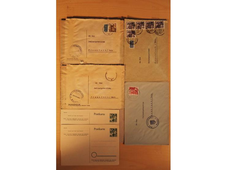 1945/49, über 250 Briefe, Karten und Ganzsachen, dabei Reco, Wert, Zensur, Gebühr bezahlt, provisorische Stempel und R-Zettel