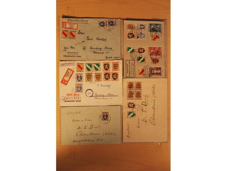 1945/49, über 250 Briefe, Karten und Ganzsachen, dabei Reco, Wert, Zensur, Gebühr bezahlt, provisorische Stempel und R-Zettel