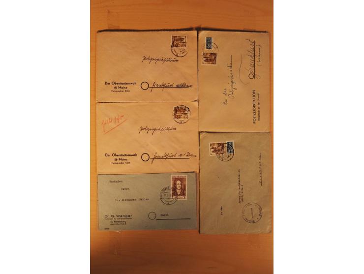 1945/49, über 250 Briefe, Karten und Ganzsachen, dabei Reco, Wert, Zensur, Gebühr bezahlt, provisorische Stempel und R-Zettel