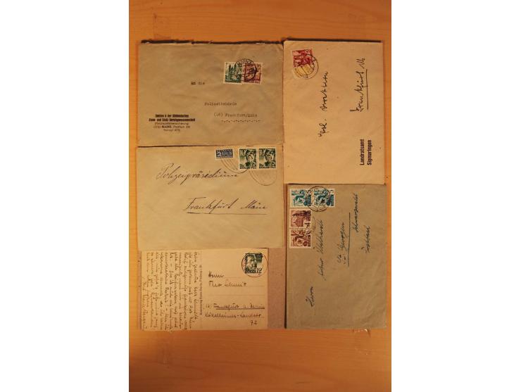 1945/49, über 250 Briefe, Karten und Ganzsachen, dabei Reco, Wert, Zensur, Gebühr bezahlt, provisorische Stempel und R-Zettel