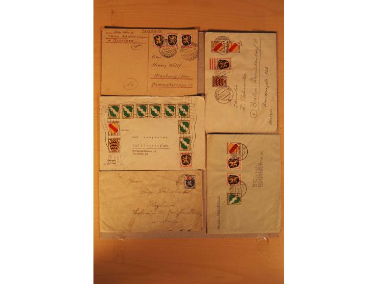1945/49, über 250 Briefe, Karten und Ganzsachen, dabei Reco, Wert, Zensur, Gebühr bezahlt, provisorische Stempel und R-Zettel