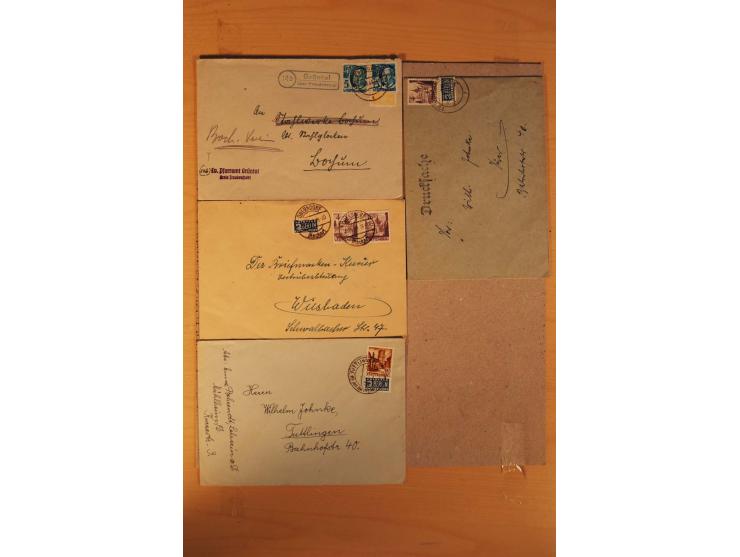 1945/49, über 250 Briefe, Karten und Ganzsachen, dabei Reco, Wert, Zensur, Gebühr bezahlt, provisorische Stempel und R-Zettel