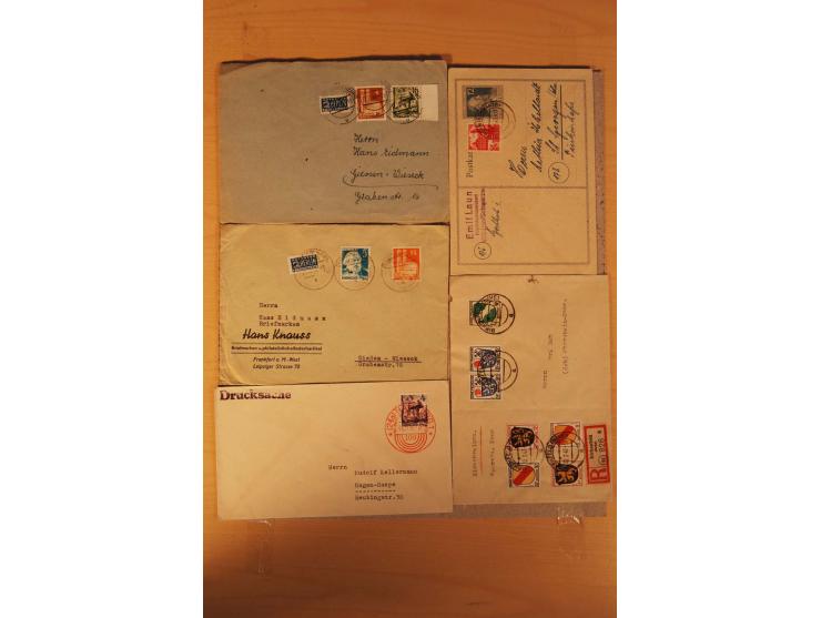 1945/49, über 250 Briefe, Karten und Ganzsachen, dabei Reco, Wert, Zensur, Gebühr bezahlt, provisorische Stempel und R-Zettel
