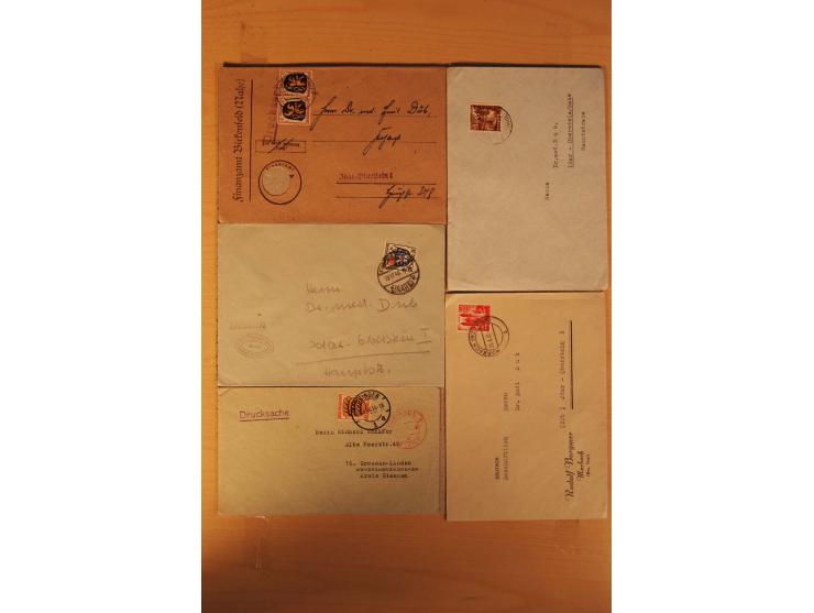 1945/49, über 250 Briefe, Karten und Ganzsachen, dabei Reco, Wert, Zensur, Gebühr bezahlt, provisorische Stempel und R-Zettel