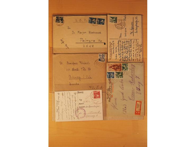 1946/49, ca. 100 Briefe, Karten und Ganzsachen, dabei R-Briefe, Wertbriefe, Portostufen, bessere Frankaturen, Einzel- und Meh