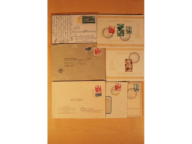 1946/49, ca. 100 Briefe, Karten und Ganzsachen, dabei R-Briefe, Wertbriefe, Portostufen, bessere Frankaturen, Einzel- und Meh