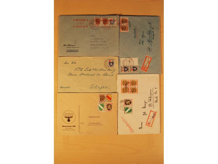 1946/49, ca. 100 Briefe, Karten und Ganzsachen, dabei R-Briefe, Wertbriefe, Portostufen, bessere Frankaturen, Einzel- und Meh