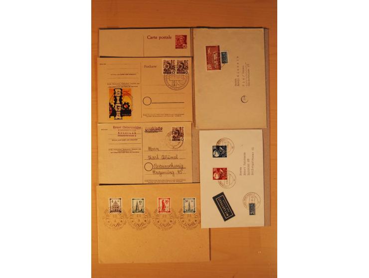 1946/49, ca. 100 Briefe, Karten und Ganzsachen, dabei R-Briefe, Wertbriefe, Portostufen, bessere Frankaturen, Einzel- und Meh