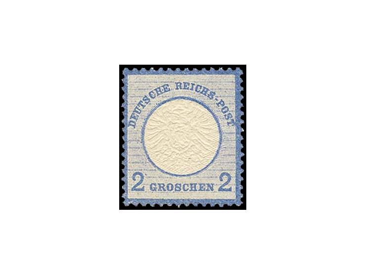 2 Gr. ultramarin mit sehr klarer Doppelprägung, postfrisch, im Register der Doppelprägungen unter Nr. 120 geführt, Kabinett, 