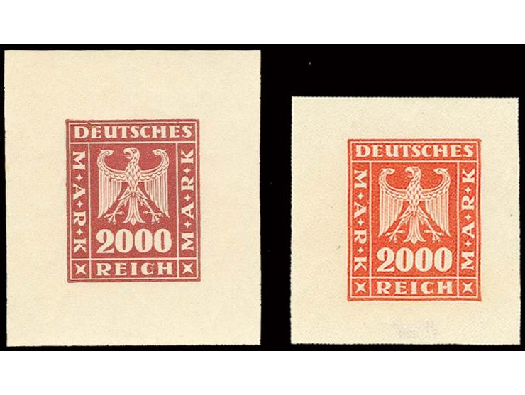 Neuer Reichsadler, Essay von S. von Weech 2000 M. in rot und rotbraun, ungezähnt mit breiten Rändern auf bayerischem Wasserze
