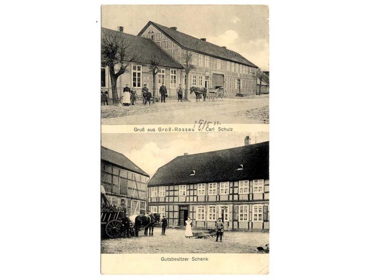 "Apfelwein-Beisser" + 5 Pfg., sehr gut gezähnt mit Stempel "GROSS-ROSSAU 9.5.11" auf Ansichtskarte, Pracht (Mi. 1.600,-)