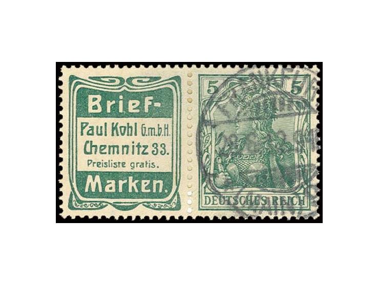 "Briefmarken Kohl" + 5 Pfg., sauber gestempelt "FRANKFURT 28.6.12", Kabinett (Mi. 450,-)