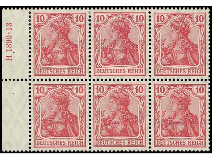 1913, Heftchenblatt Germania 10 Pfg. mit HAN "H1890-13", postfrisch, Kabinett (Mi. ohne Preis)
