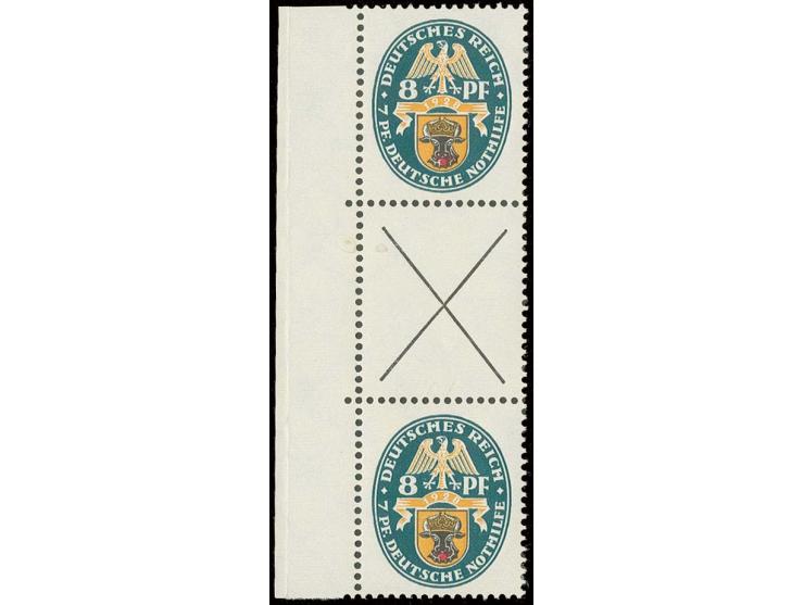 8+X+8 Pfg., ungebrauchtes linkes Randstück, Pracht (Mi. 1.300,-)