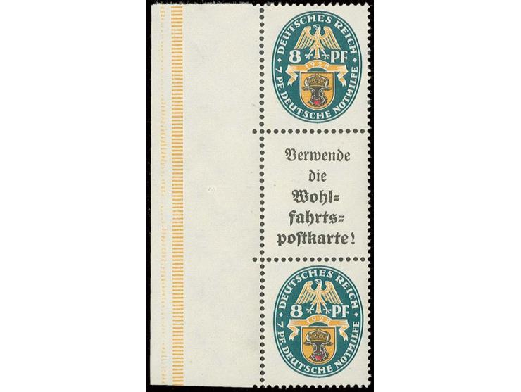8+A1.1+8 Pfg., postfrisches linkes Randstück, Kabinett (Mi. 2.000,-)
