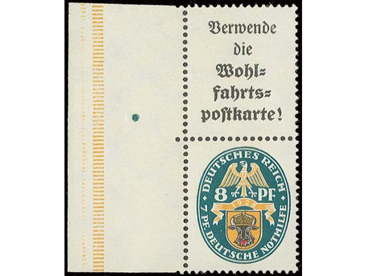 A1.1+8 Pfg., postfrisches linkes Randstück, Kabinett (Mi. 900,-)