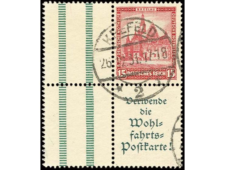 15+A1.2 mit links Zwischensteg, sauber gestempelt "KREFELD 26.12.31", Kabinett (Mi. 450,-)