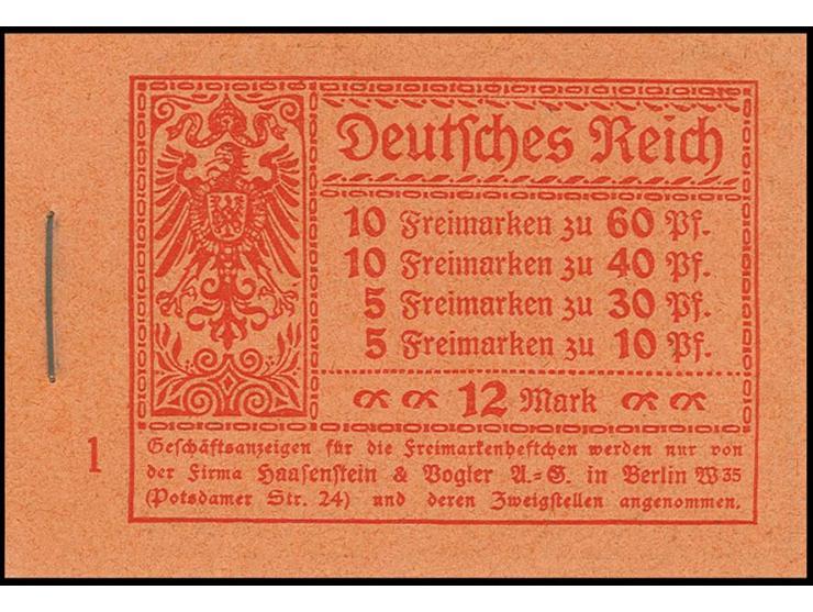 MARKENHEFTCHEN: 1921, Markenheftchen 15, postfrisch, Deckel ungefaltet, Kabinett (Mi. 900,-)