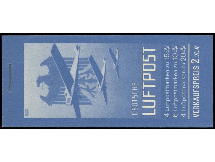 1931, Markenheftchen Flugpost ohne ONr., Ränder der Luftpost-Klebezettel nicht durchgezähnt, postfrisch, Deckel ungefaltet, L