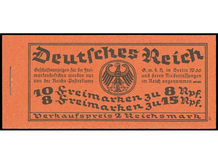 1927, Markenheftchen Beethoven/Kant mit ONr. 5, postfrisch, Deckel ungefaltet, Luxus (Mi. 6.000,-)