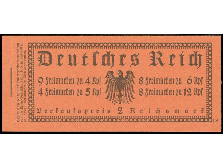 1932, Markenheftchen Reichspräsidenten mit ONr. 18, postfrisch, Vorderdeckel leicht aufgefaltet (Mi. 1.200,-)