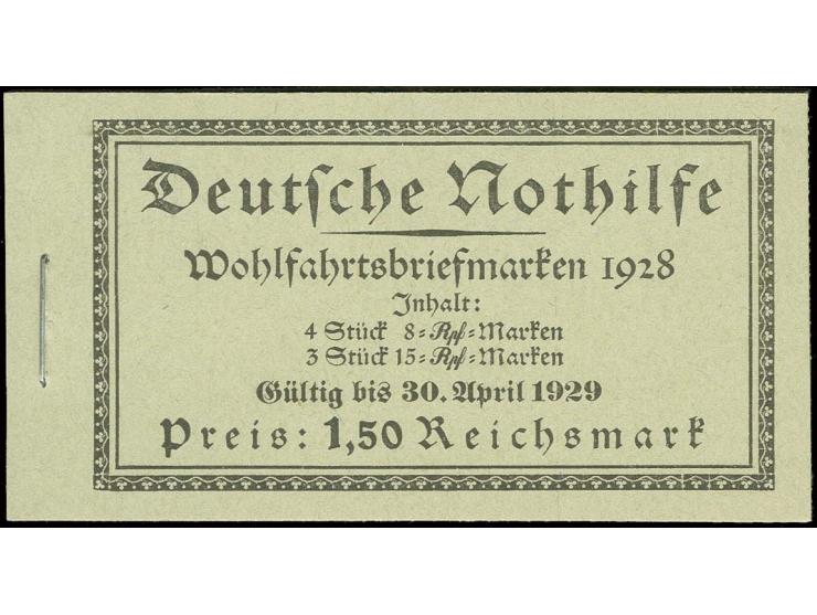 1928, Markenheftchen Nothilfe mit H-Blatt 64, postfrisch, Deckel ungefaltet, Luxus (Mi. 700,-)