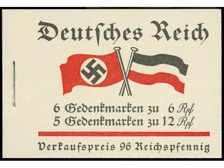 1933, Markenheftchen Fridericus, H-Blätter durchgezähnt bzw. nicht durchgezähnt, Klammer 15,5 mm, postfrisch, Deckel ungefalt